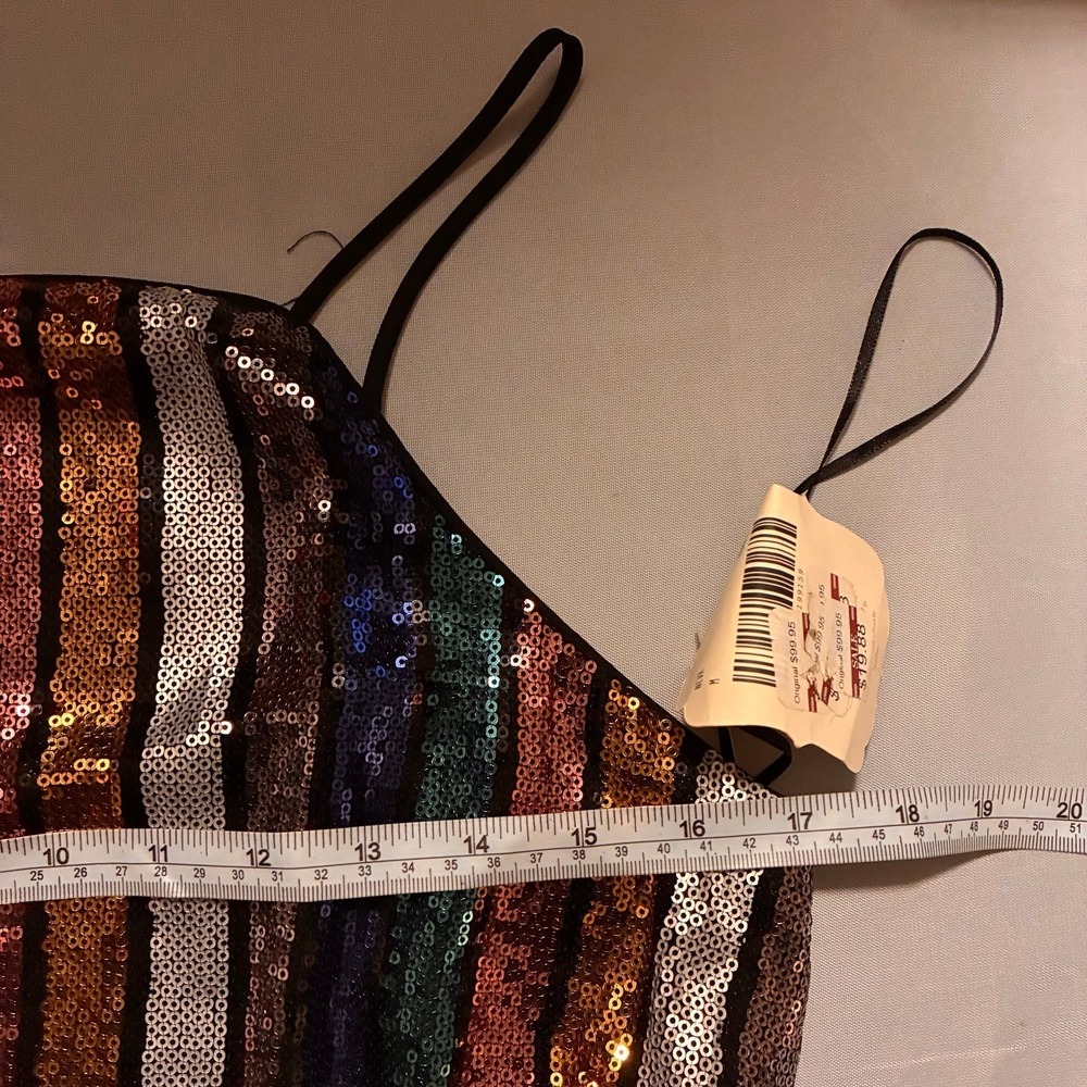 Altar'd State NWT Neva Rainbow Sequin Party Glam Vegas Dress US M Lined Strappy - Picture 8 of 9